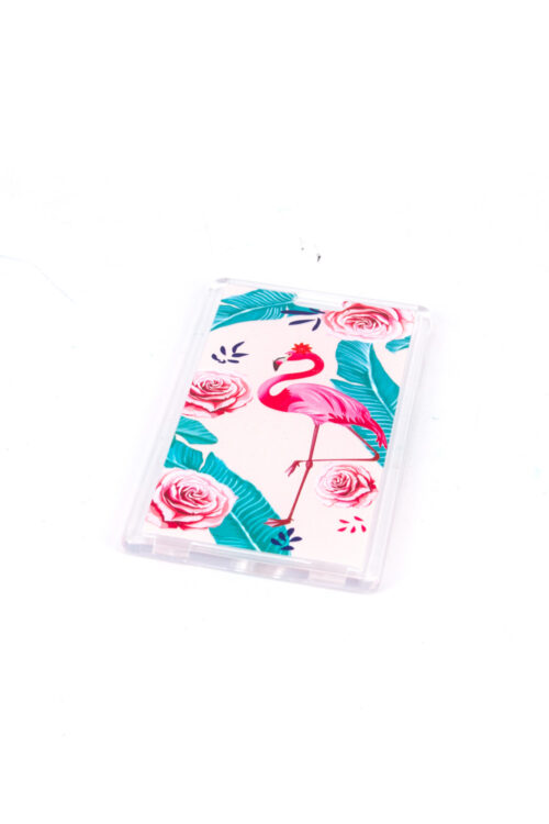 Hard Case Plastic ID Card Holder - Flamingo
