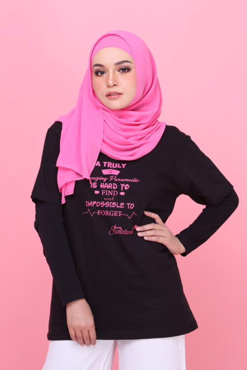 T-Shirt Butik Jururawat -Short Sleeve Black