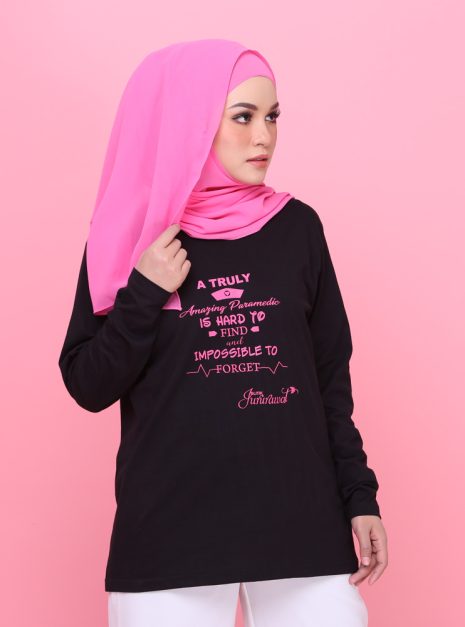 T-Shirt Butik Jururawat -Long Sleeve Black
