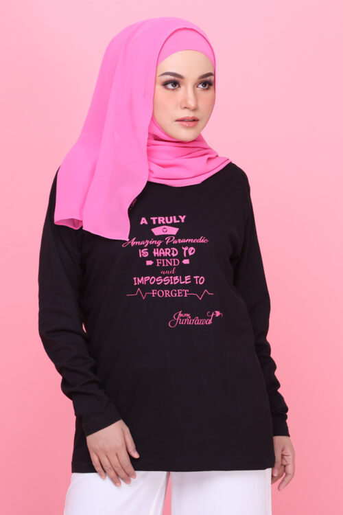T-Shirt Butik Jururawat -Long Sleeve Black