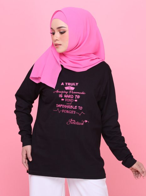 T-Shirt Butik Jururawat -Long Sleeve Black