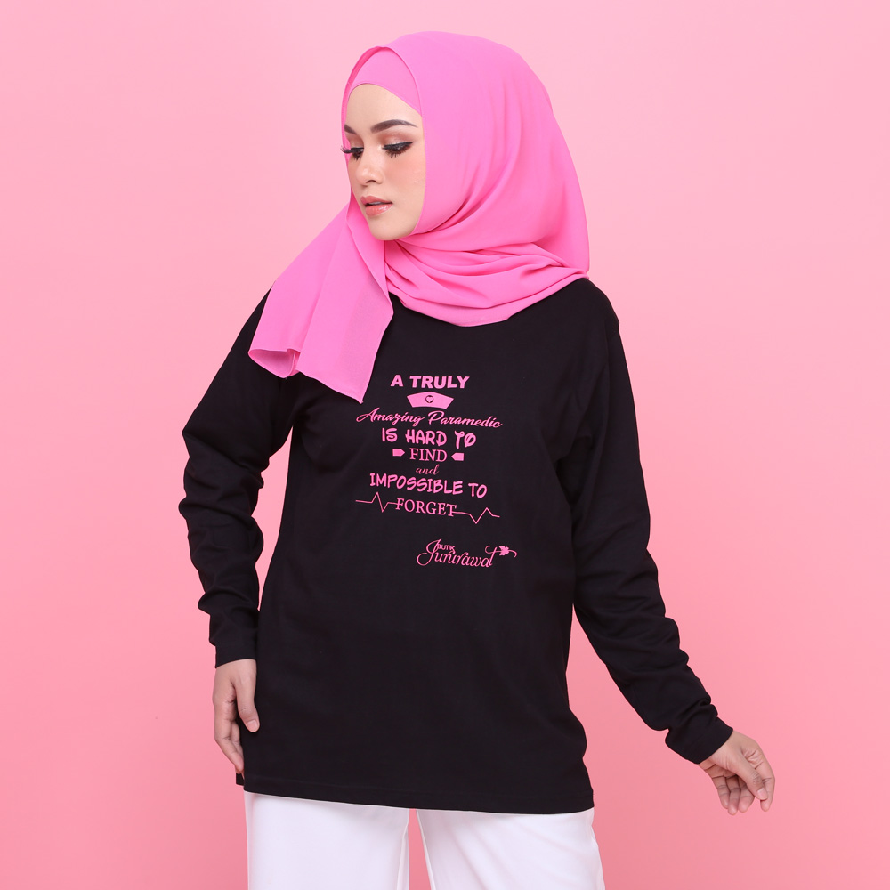 T-Shirt Butik Jururawat -Long Sleeve Black