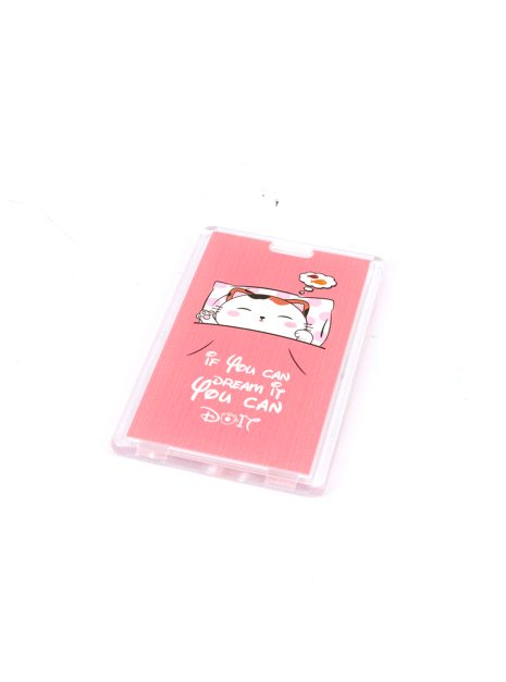 Hard Case Plastic ID Card Holder - Sleeping Cat