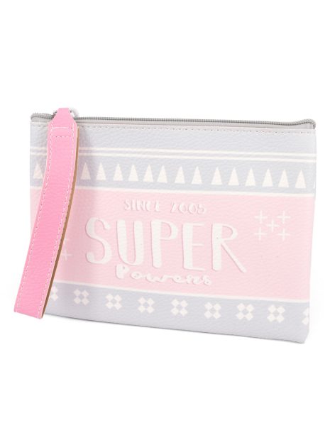 Pouch Bag - Super Powers - pink grey