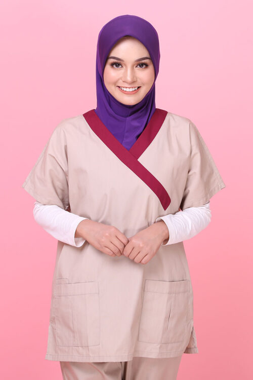 Tudung Soft Awning Full Scuba Plain - Dark Purple