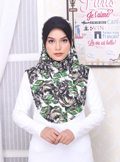 Tudung Sarung Mia Black Roses