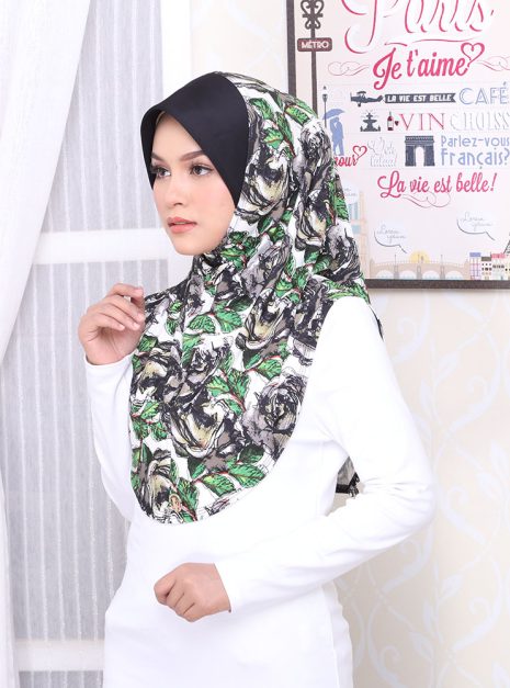 Tudung Sarung Mia Black Roses