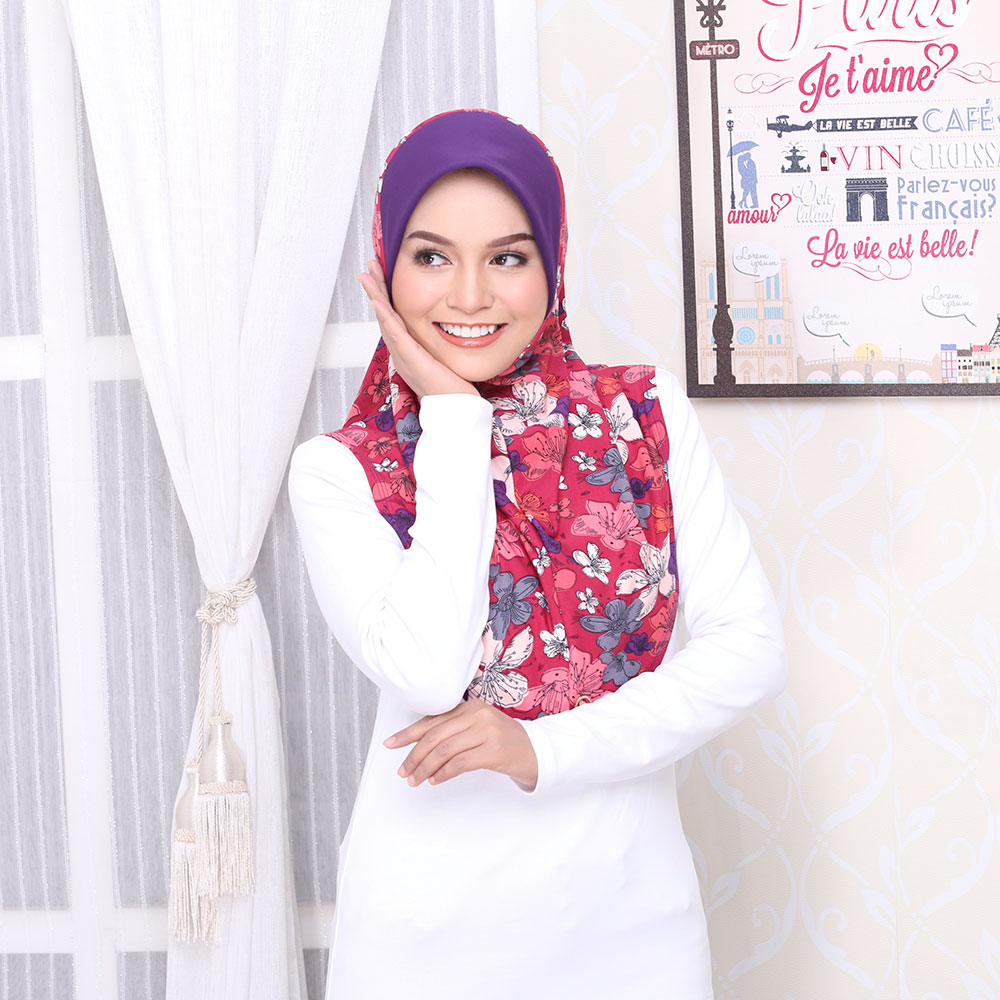 Tudung Sarung Mia Cherry Reddish