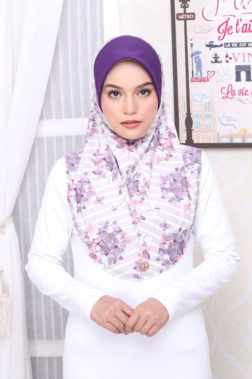 Tudung Sarung Mia Purple Petals