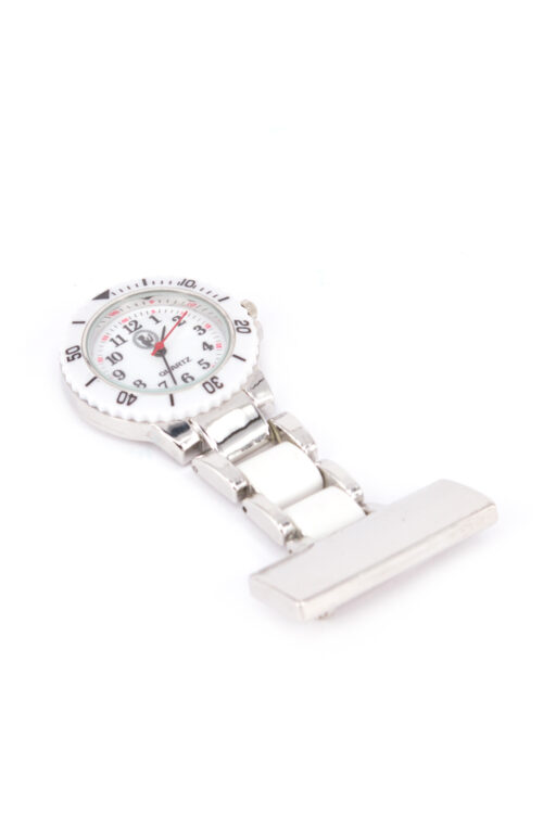 Pin Watch Metal - White