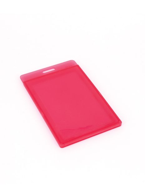 Transparent ID Card Holder - Red