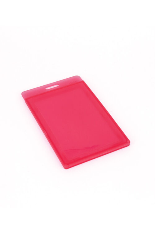 Transparent ID Card Holder - Red