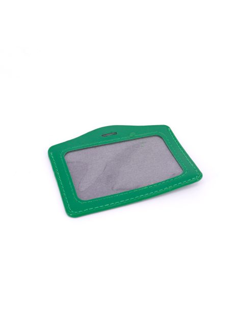 Single Pocket Horizontal ID Card Holder PU Leather-GREEN