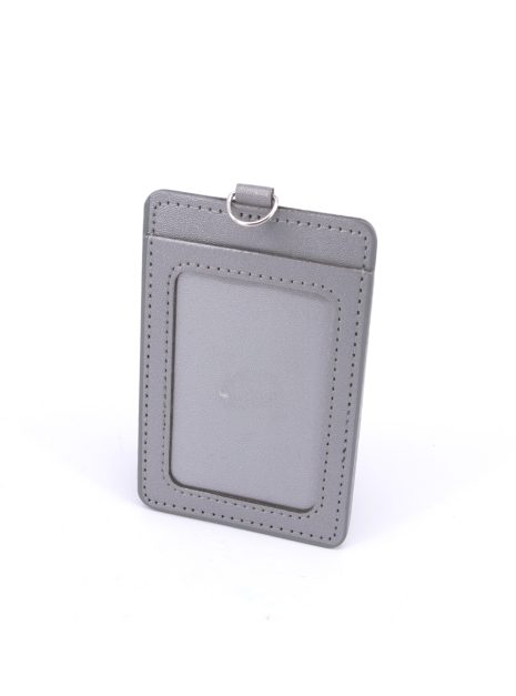 DOUBLE POCKET CARD HOLDER VERTICAL - GREY
