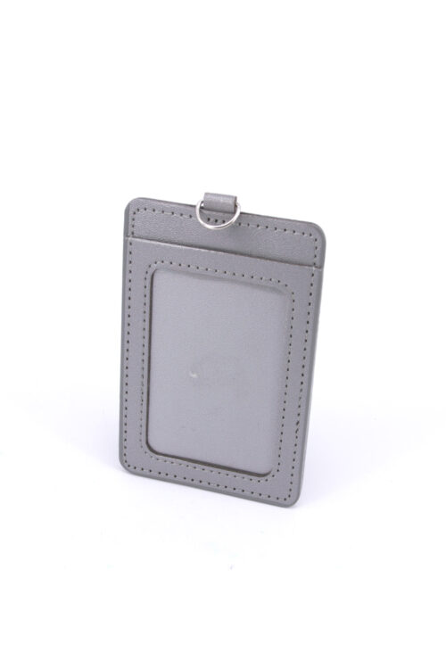DOUBLE POCKET CARD HOLDER VERTICAL - GREY