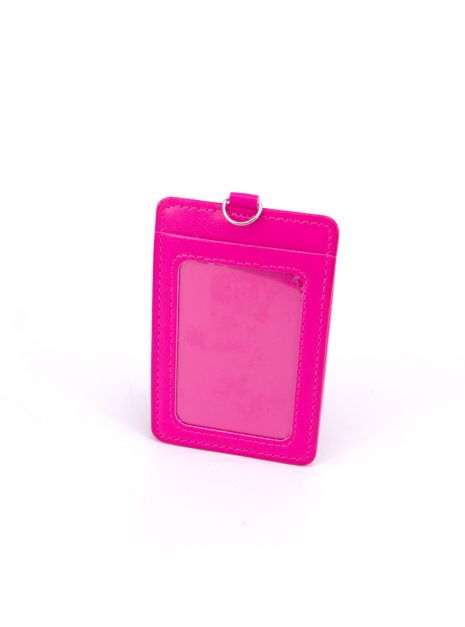 DOUBLE POCKET CARD HOLDER VERTICAL -HOT PINK
