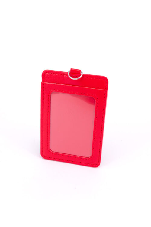 DOUBLE POCKET CARD HOLDER VERTICAL -RED