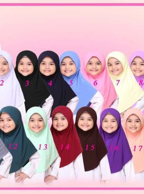 Tudung Sekolah Hitam - 3