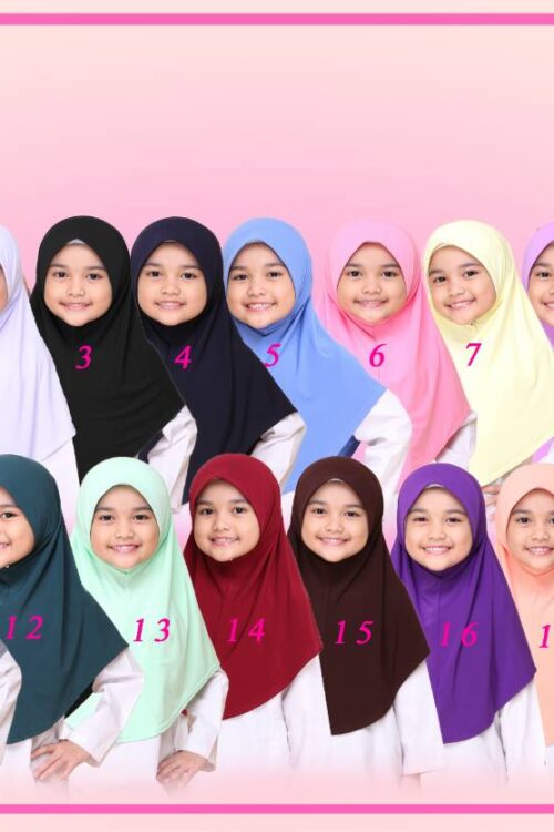 Tudung Sekolah Hitam - 3