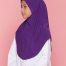 Tudung Sekolah Soft Awning Half Scuba - Purple Gelap