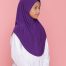 Tudung Sekolah Soft Awning Half Scuba - Purple Gelap