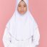 Tudung Sekolah Soft Awning Half Scuba - Putih Nila