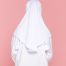 Tudung Sekolah Soft Awning Half Scuba - Putih Nila
