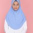 Tudung Sekolah Soft Awning Half Scuba - Biru Pengawas