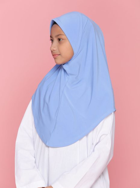 Tudung Sekolah Soft Awning Half Scuba - Biru Pengawas