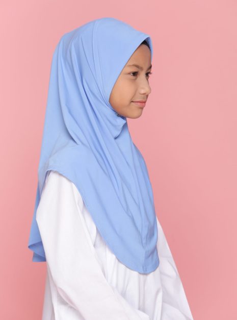 Tudung Sekolah Soft Awning Half Scuba - Biru Pengawas