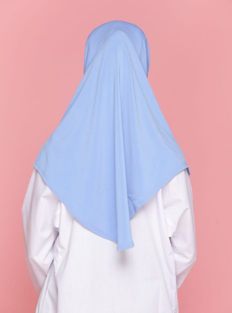 Tudung Sekolah Soft Awning Half Scuba - Biru Pengawas