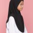 Tudung Sekolah Soft Awning Half Scuba - Hitam