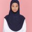 Tudung Sekolah Soft Awning Half Scuba - Blue Black