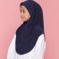 Tudung Sekolah Soft Awning Half Scuba - Blue Black
