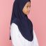 Tudung Sekolah Soft Awning Half Scuba - Blue Black