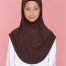Tudung Sekolah Soft Awning Half Scuba - Coklat