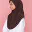 Tudung Sekolah Soft Awning Half Scuba - Coklat