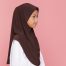 Tudung Sekolah Soft Awning Half Scuba - Coklat