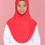 Tudung Sekolah Soft Awning Half Scuba - Chili Red
