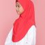 Tudung Sekolah Soft Awning Half Scuba - Chili Red