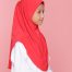 Tudung Sekolah Soft Awning Half Scuba - Chili Red