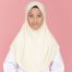 Tudung Sekolah Soft Awning Half Scuba - Cream
