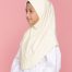 Tudung Sekolah Soft Awning Half Scuba - Cream