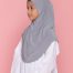 Tudung Sekolah Soft Awning Half Scuba - Kelabu