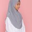 Tudung Sekolah Soft Awning Half Scuba - Kelabu