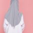 Tudung Sekolah Soft Awning Half Scuba - Kelabu