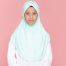 Tudung Sekolah Soft Awning Half Scuba - Hijau Cair