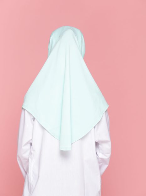 Tudung Sekolah Soft Awning Half Scuba - Hijau Cair