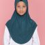 Tudung Sekolah Soft Awning Half Scuba - Hijau Gelap