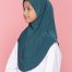 Tudung Sekolah Soft Awning Half Scuba - Hijau Gelap